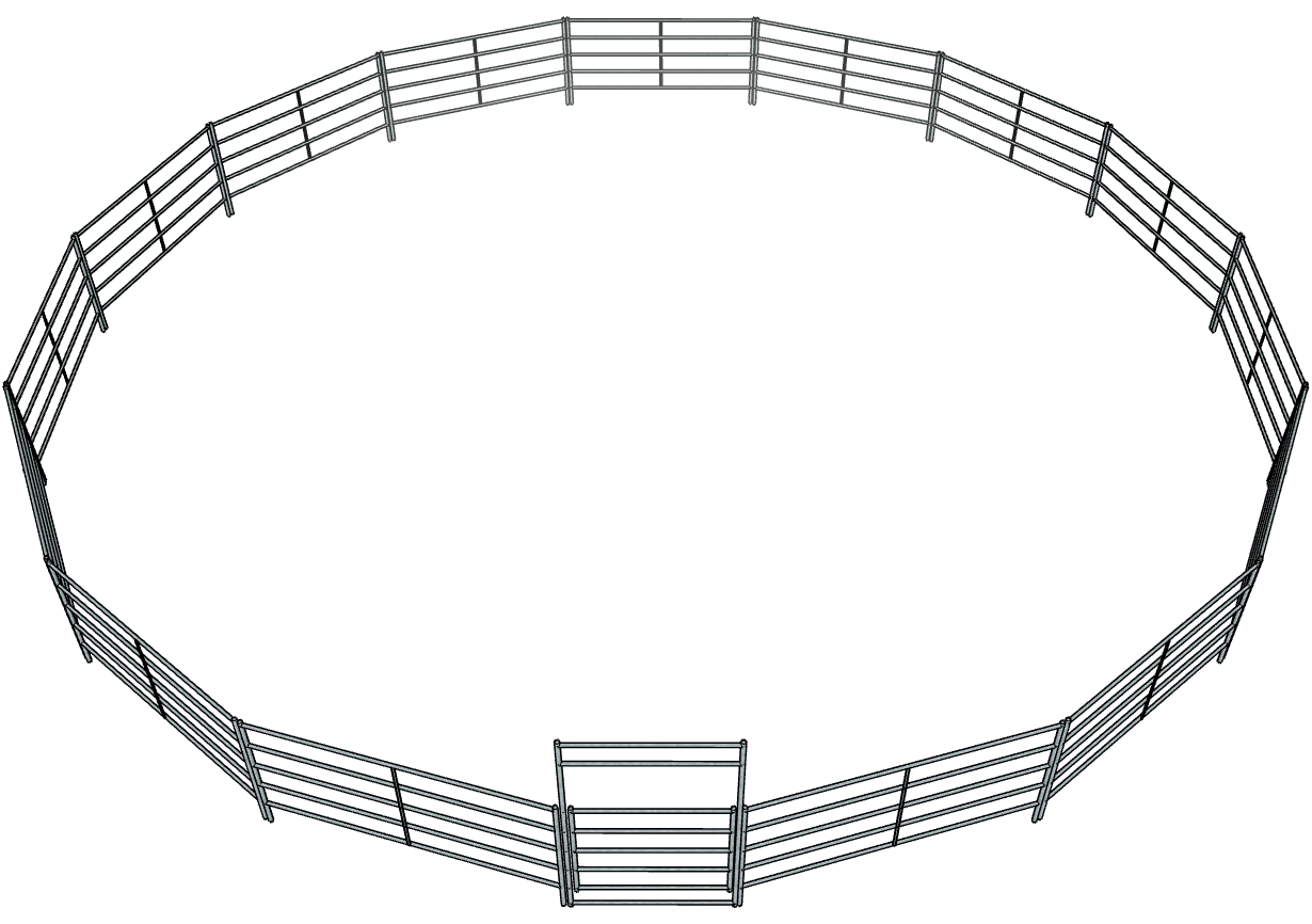 Galvanized 50 Foot 5-Rail Round Pen