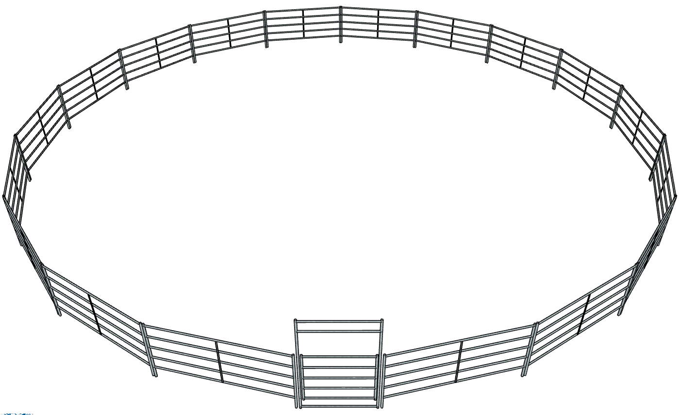 Galvanized 60 Foot 5-Rail Round Pen