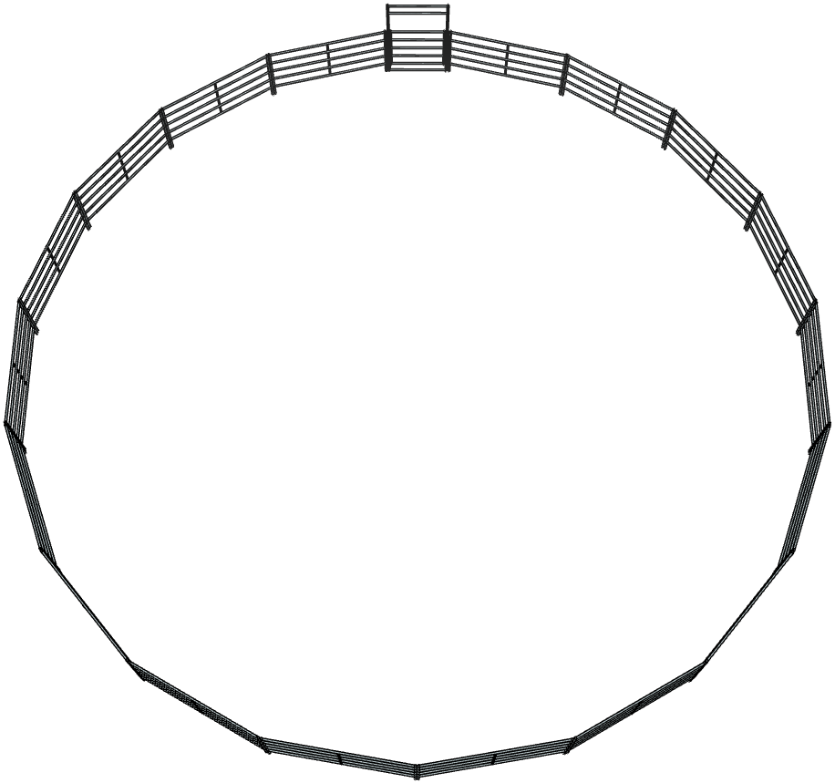 Galvanized 60 Foot 5-Rail Round Pen