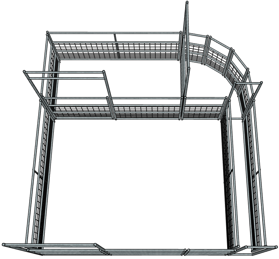 Galvanized 12-16 Head Goat/Sheep Working System 4-Rail with Mesh