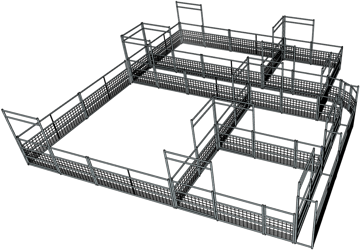 Galvanized 60-100 Head Goat/Sheep Working System 4-Rail with Mesh