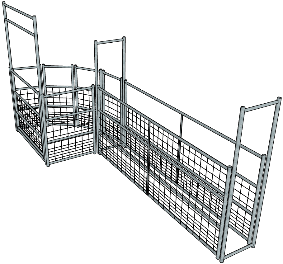 Galvanized Basic Goat/Sheep Working System 4-Rail with Mesh