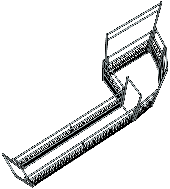 Galvanized Basic Goat/Sheep Working System 4-Rail with Mesh