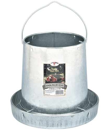 12 lb capacity galvanized metal poultry feeder