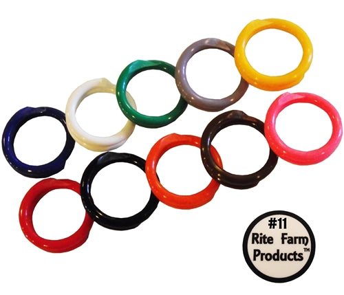 10 leg bands in 10 different colors #11 with a 11/16" inside diameter