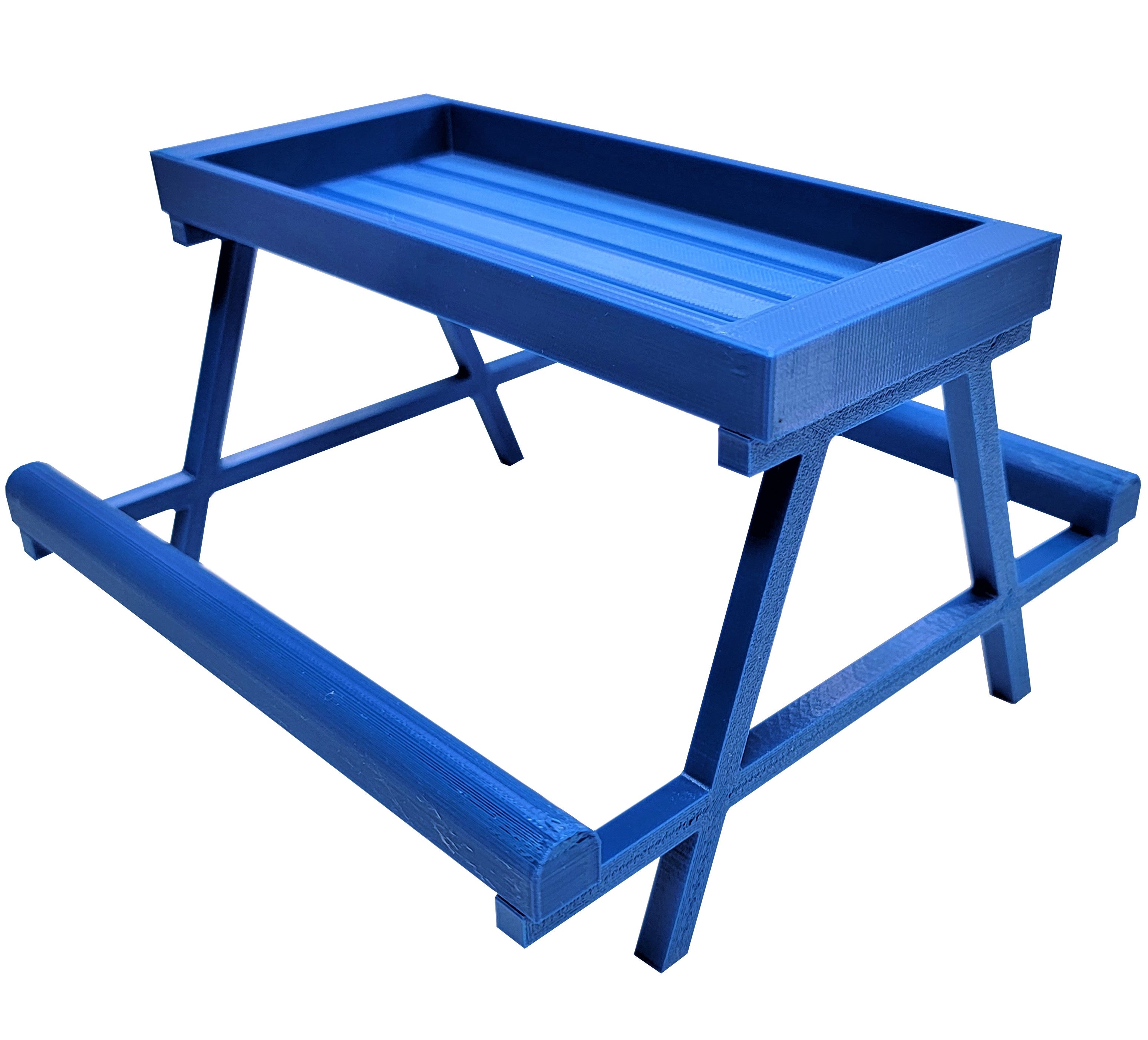 7 Inch Long Blue Chick Picnic Table Chicknic Treat Feeder Bench