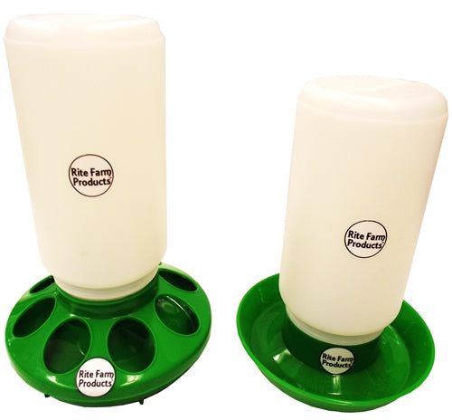 Rite Farm Products Green Chick Feeder & Waterer With Jars