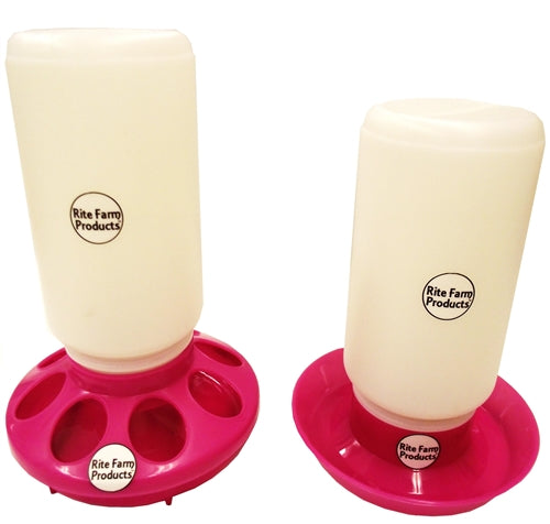 Rite Farm Products Pink Chick Feeder & Waterer With Jars