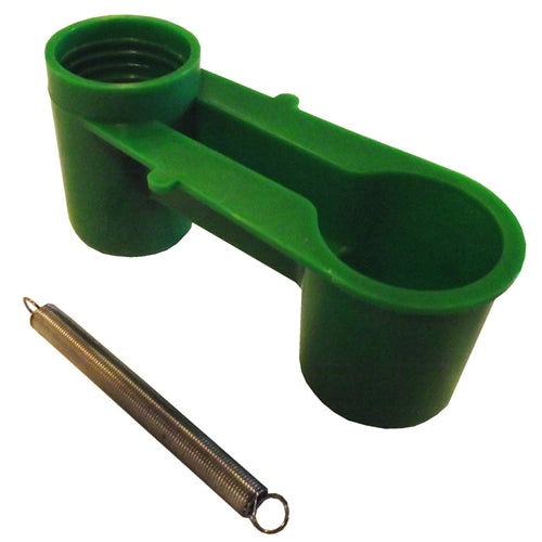 1 Green Soda Pop Water Bottle Bird Drinker Cup & Spring