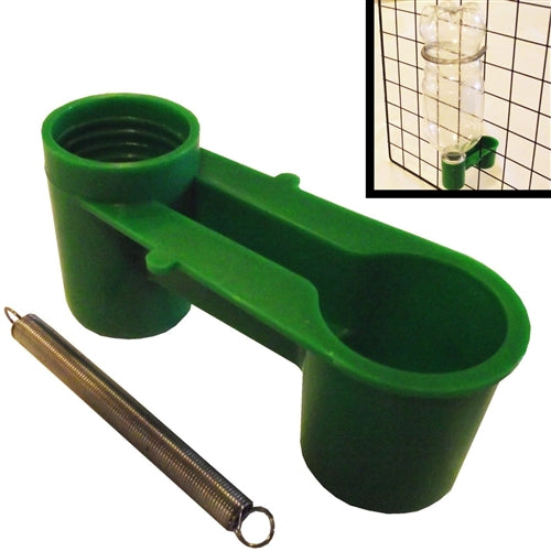 4 Pack of Green Soda Pop Water Bottle Bird Drinker Cup & Spring