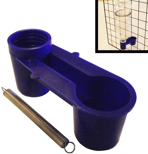 4 Pack of Blue Soda Pop Water Bottle Bird Drinker Cup & Spring