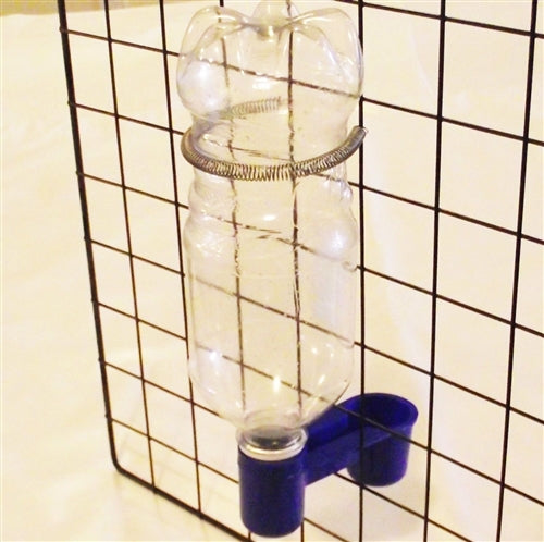 4 Pack of Blue Soda Pop Water Bottle Bird Drinker Cup & Spring