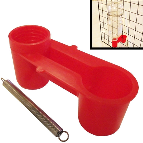 4 Pack of Red Soda Pop Water Bottle Bird Drinker Cup & Spring