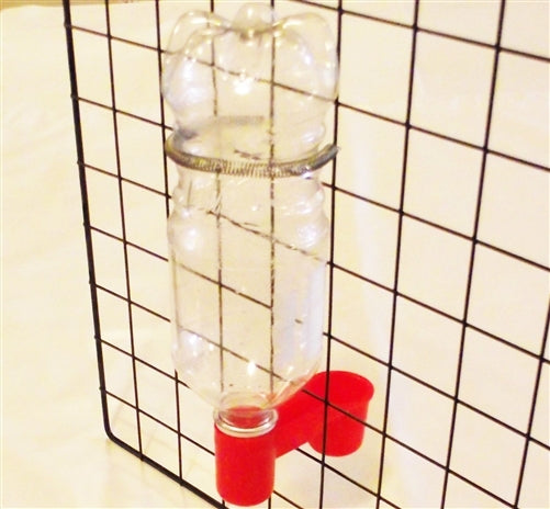 4 Pack of Red Soda Pop Water Bottle Bird Drinker Cup & Spring