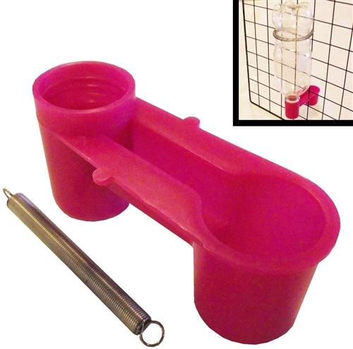 4 Pack of Pink Soda Pop Water Bottle Bird Drinker Cup & Spring