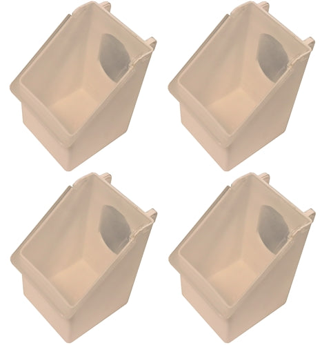 4 Pack of Plastic 1 Hole Quail, Pigeon, Dove, Bird Feeders