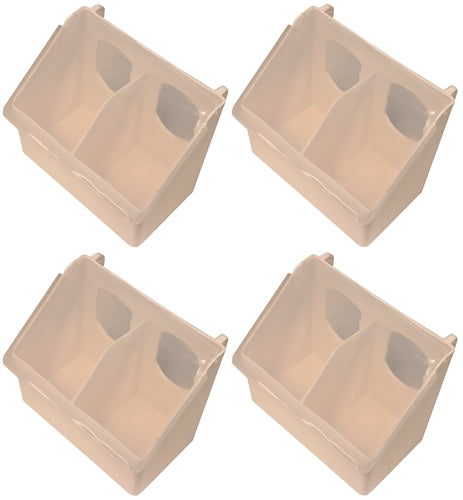 4 Pack of Plastic 2 Hole Quail, Pigeon, Dove, Bird Feeders