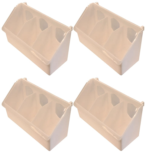 4 Pack of Plastic 3 Hole Quail, Pigeon, Dove, Bird Feeders
