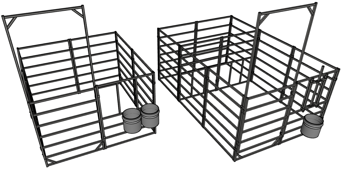 3/4" Square Economy Aluminum Lambing Kidding Jugs, Pens, Panels, & Accs.