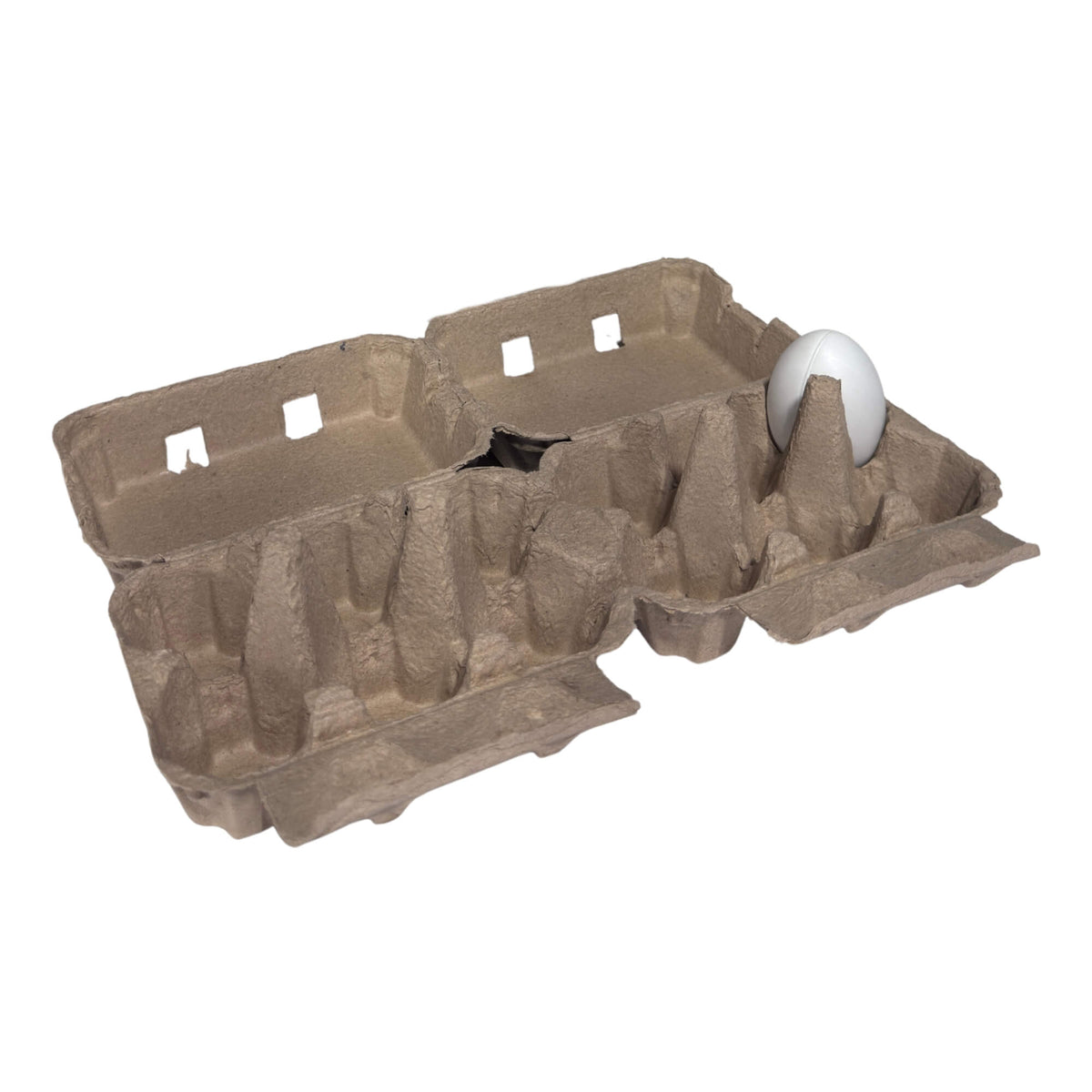 12-Egg Cartons (2x6) - Natural Pulp, Flat Top Blank