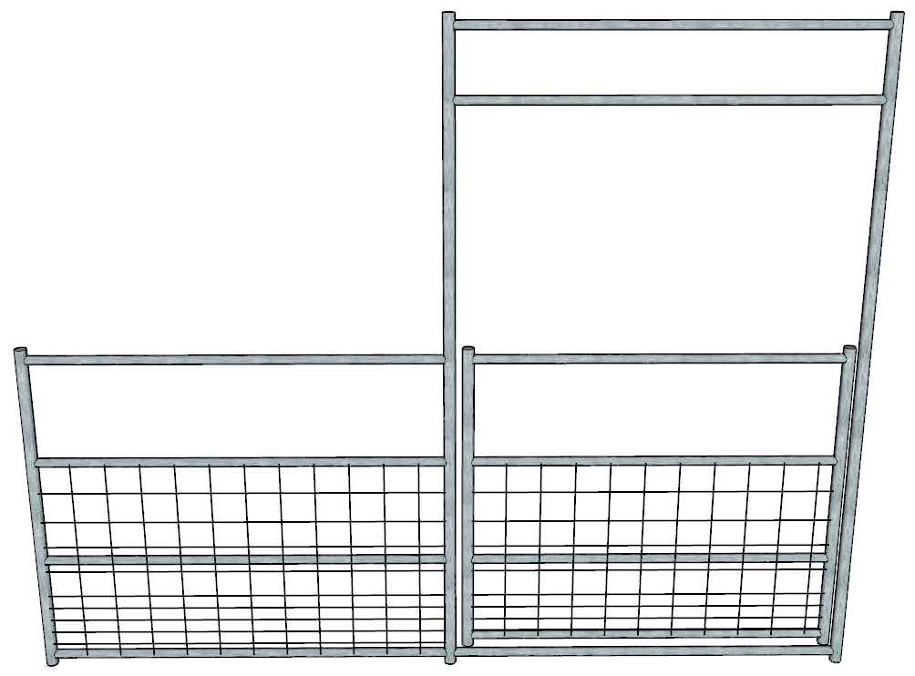 Galvanized 10 Ft Long 4 Rail with Mesh Gate Panel for Small Livestock