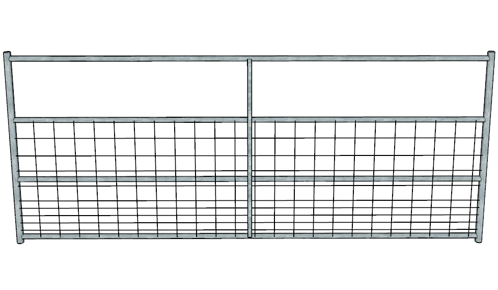 Galvanized 10 Ft Long 4 Rail with Mesh Panel for Small Livestock
