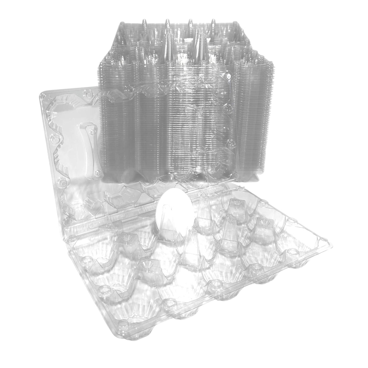 15-Egg Carton - Clear Plastic