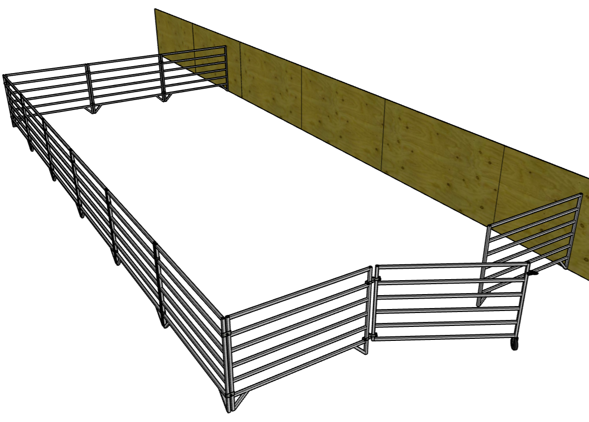 11 Pack of Aluminum 5 Ft Long 6 Rail 40" Tall Sheep & Goat Panels & One 58" Gate (11 Panels, 1 Gate)