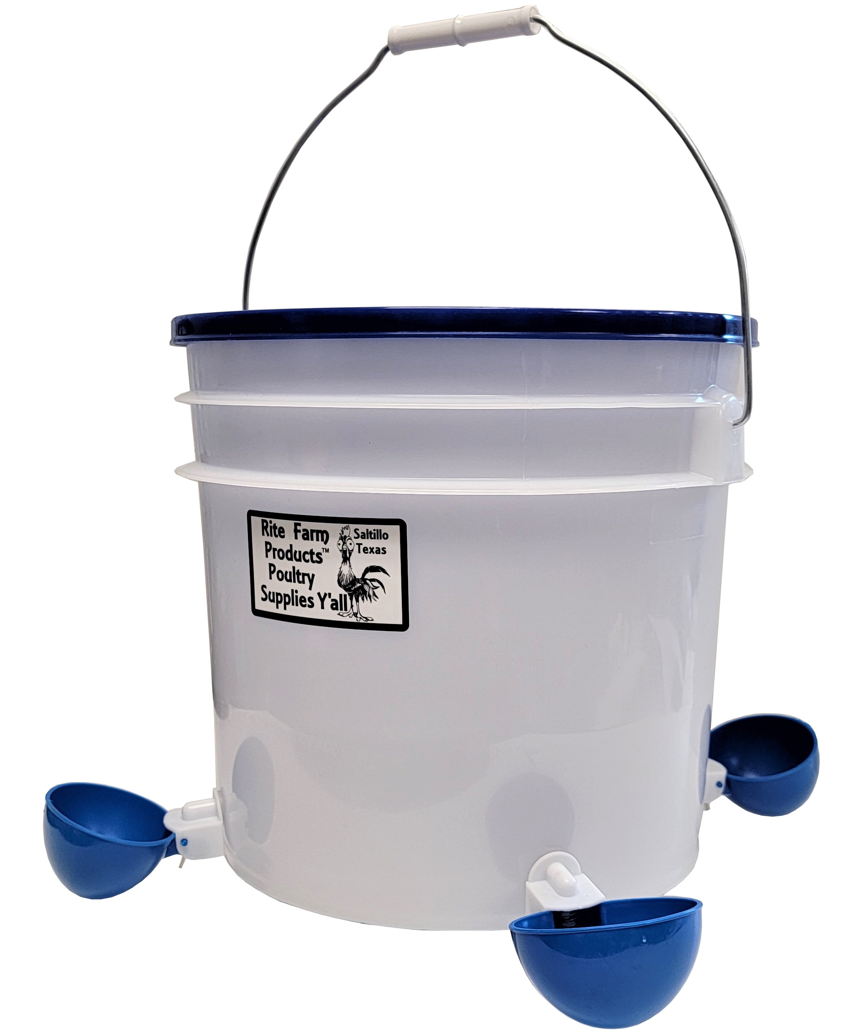 Combo 3.5 Gallon 4 Cup Auto Chicken Drinker & 22 Pound 4 Port Poultry Feeder Set