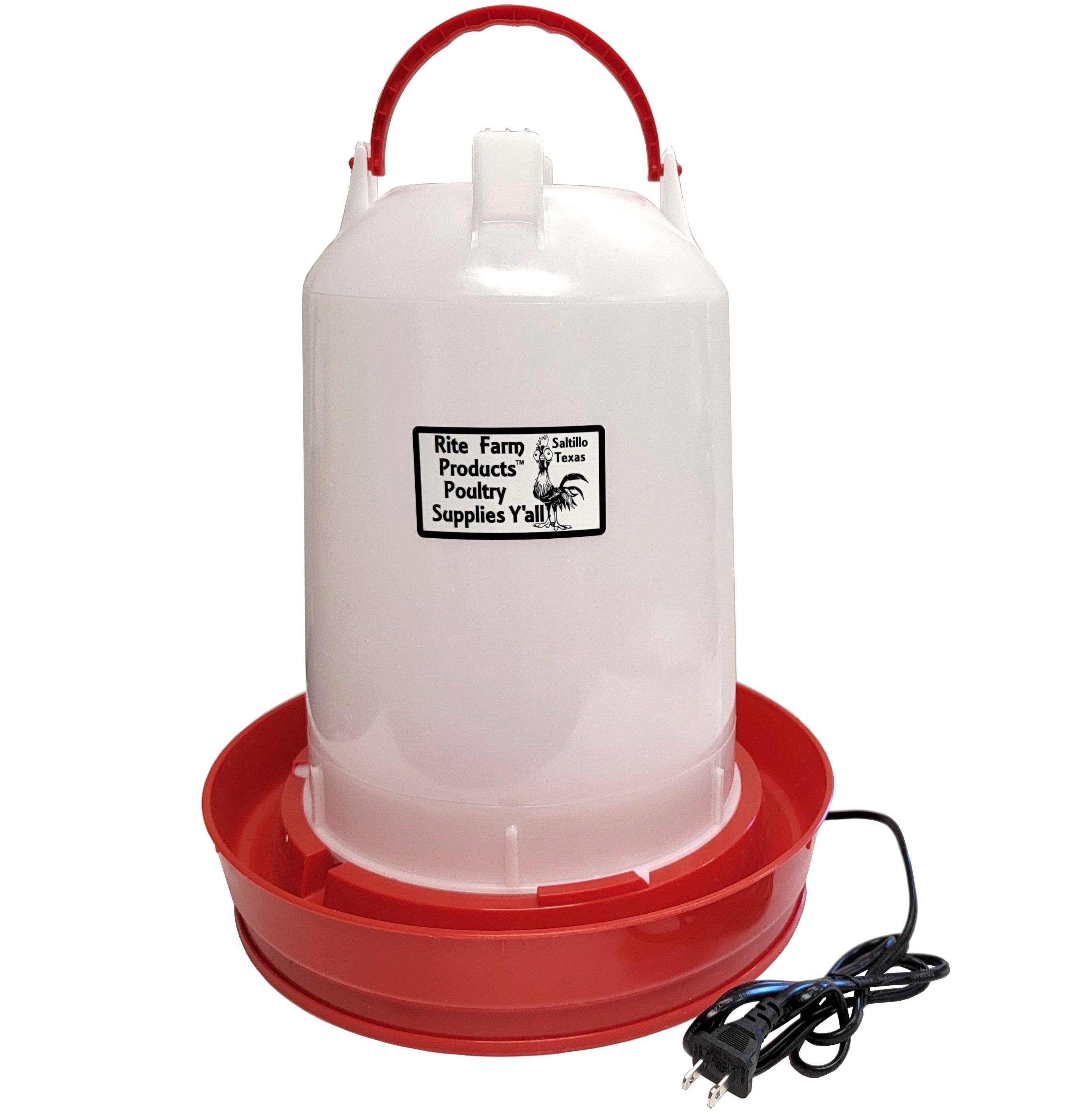 Rite Farm Products 3.7 gallon HEATED gravity chicken poultry waterer