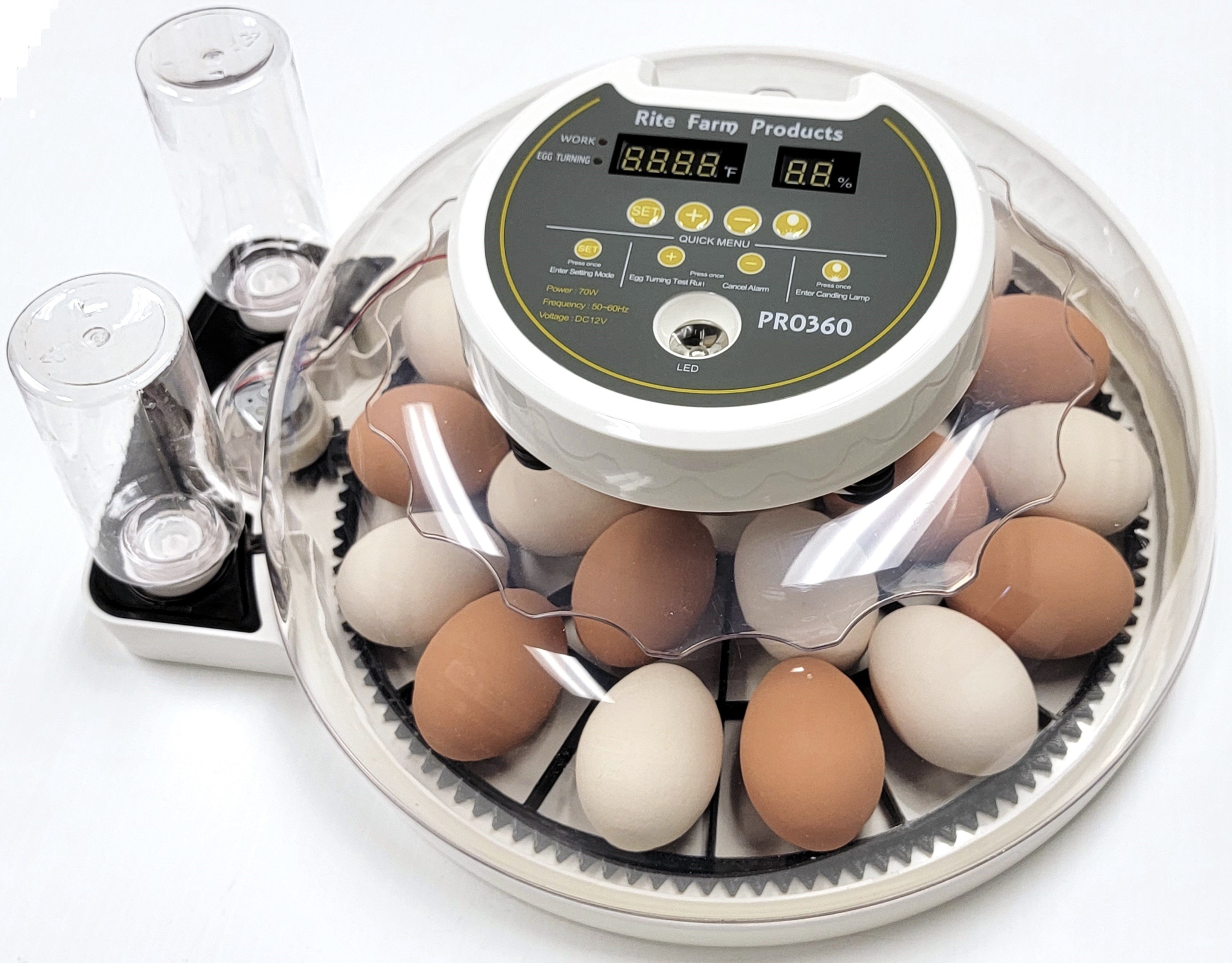 PRO 360 Rite Farm Products 21 Chicken Egg Incubator with 2 Included Egg Turner Trays