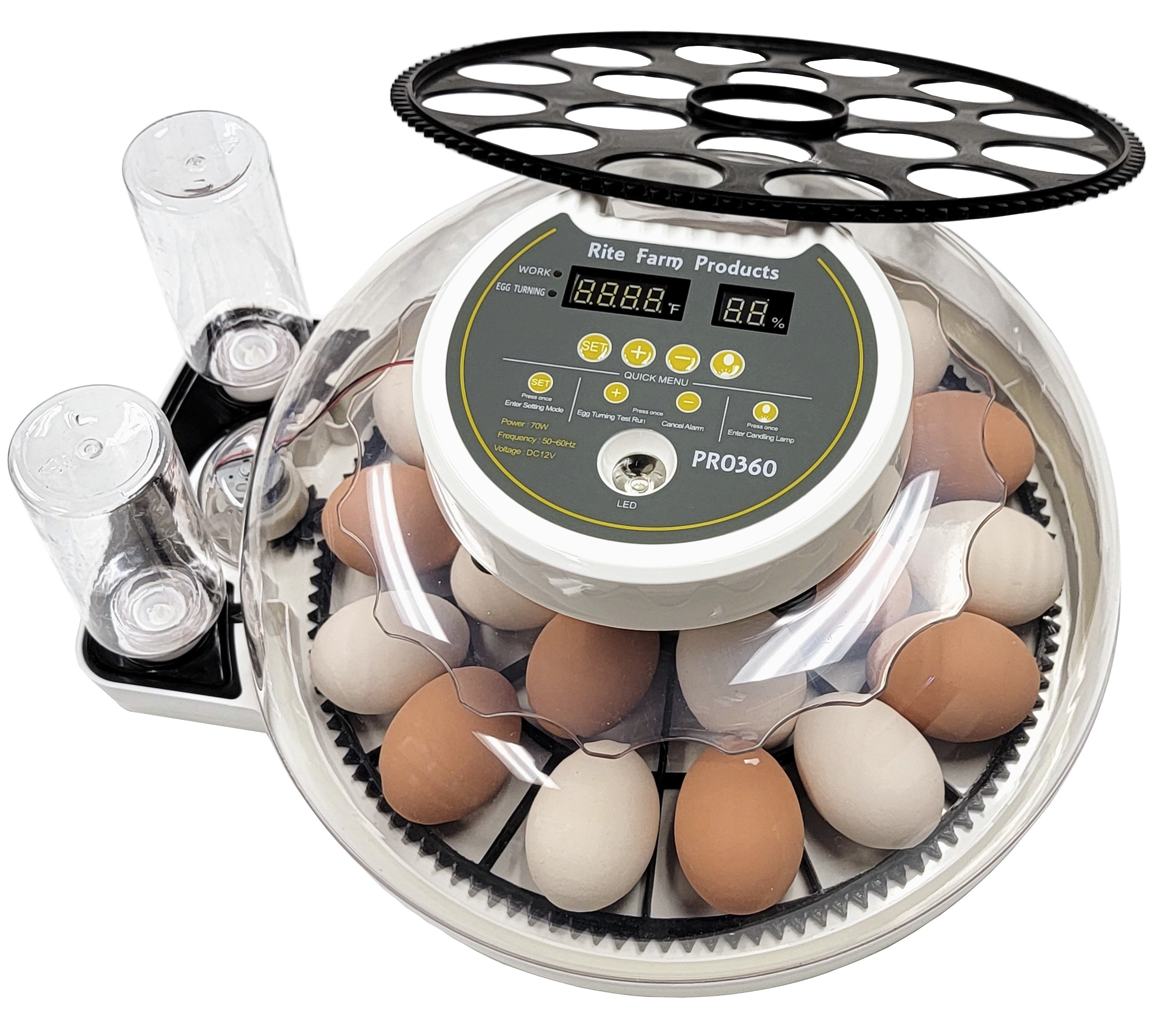 PRO 360 Rite Farm Products 21 Chicken Egg Incubator with 2 Included Egg Turner Trays