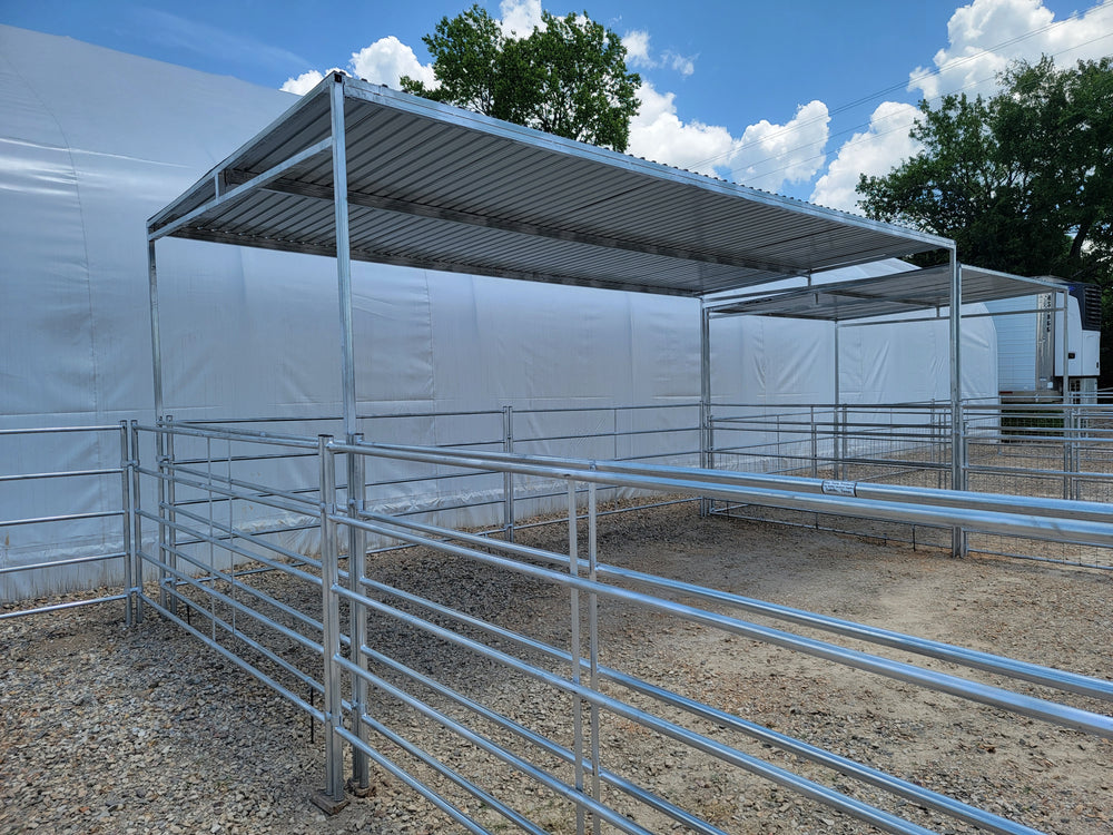 Galvanized 20 Ft X 20 Ft 5-Rail Stall Kit with Roof