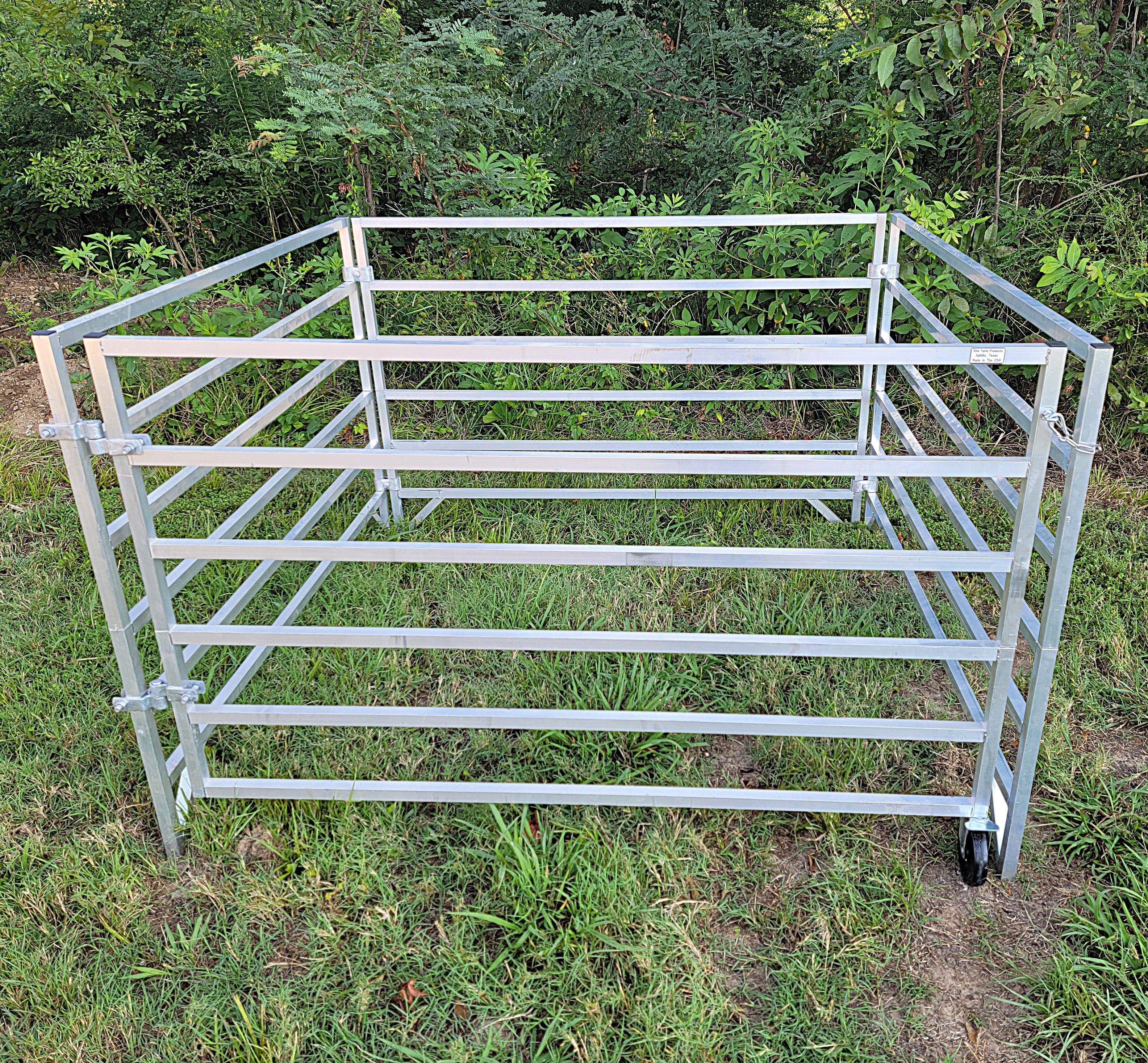 Aluminum 5 Ft X 5 Ft 6 Rail Stall Kit (3 Panels, 1 Gate)