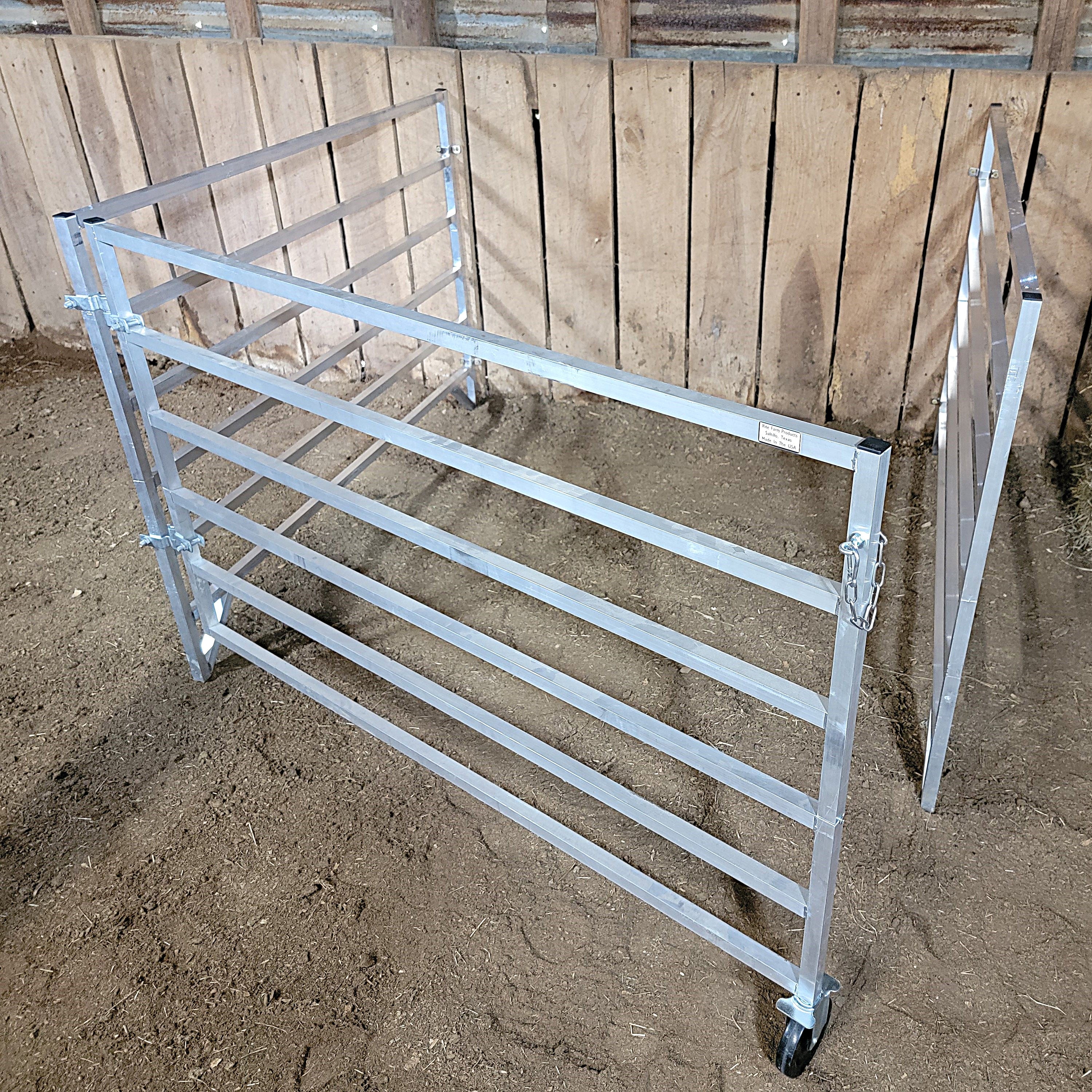 Aluminum 5 Ft X 5 Ft 6 Rail Wall Mounted Stall Kit (2 Panels, 1 Gate)