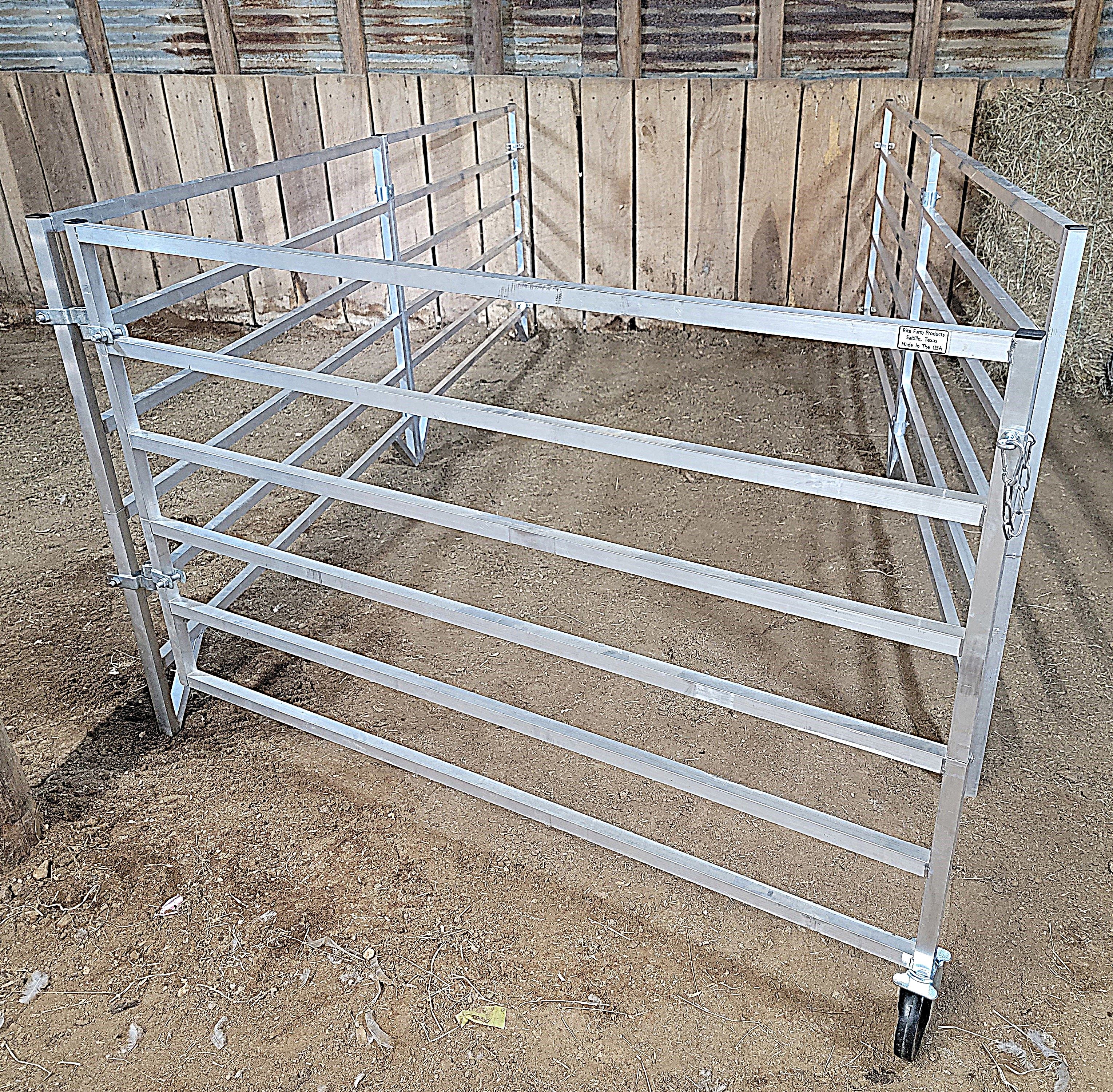 Aluminum 5 Ft X 10 Ft 6 Rail Wall Mounted Stall Kit (4 Panels, 1 Gate)