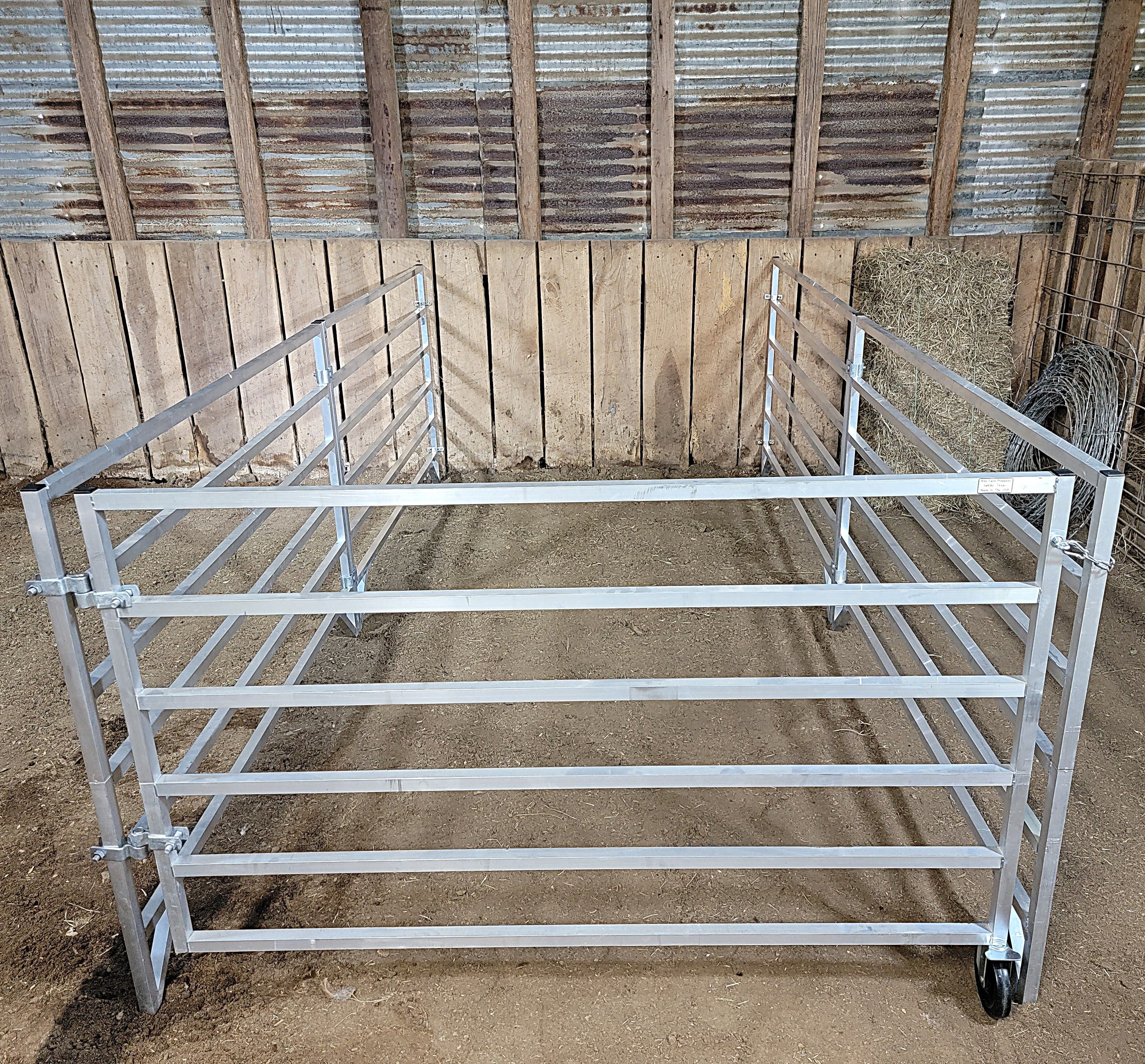 Aluminum 5 Ft X 10 Ft 6 Rail Wall Mounted Stall Kit (4 Panels, 1 Gate)