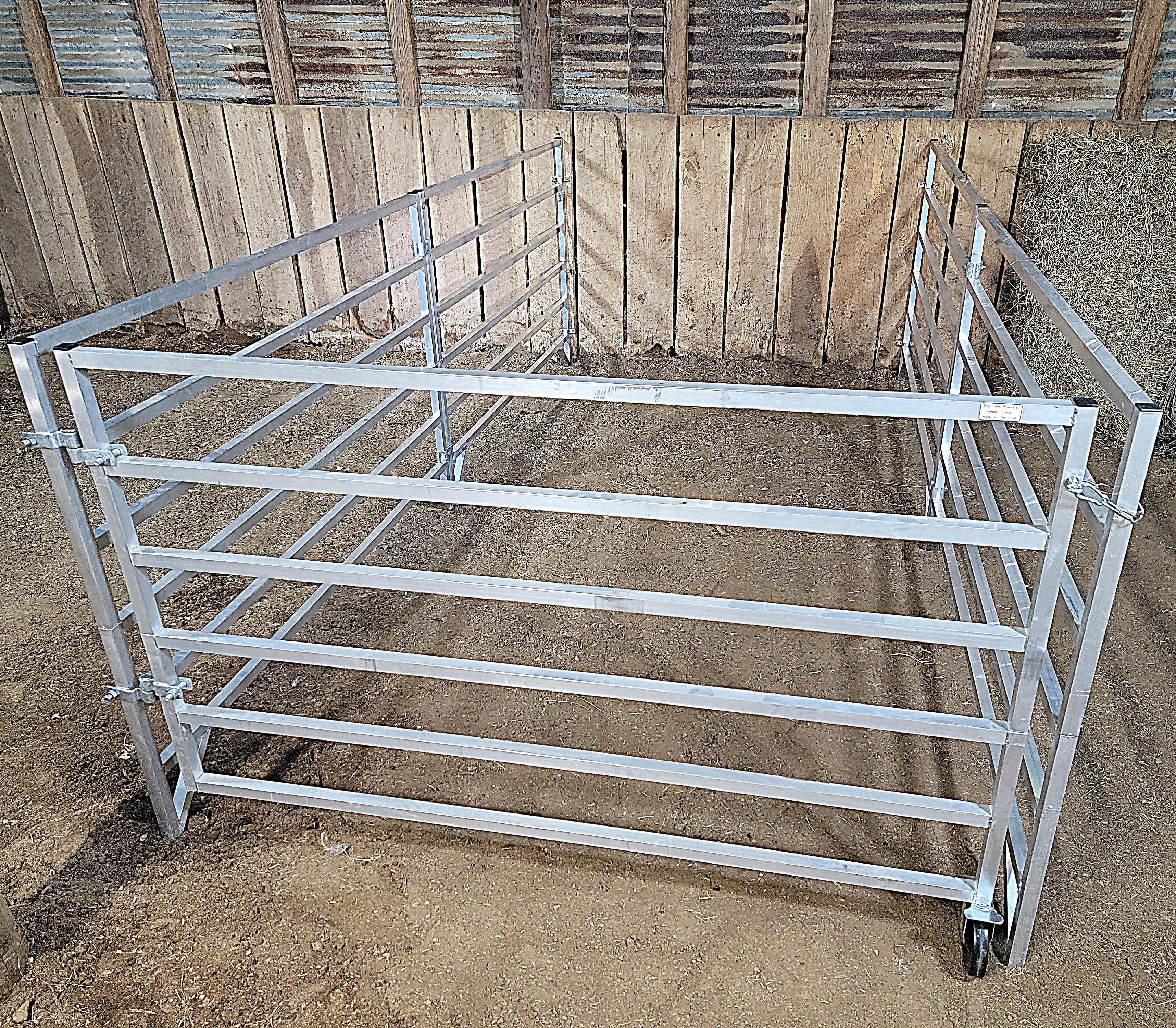 Aluminum 5 Ft X 10 Ft 6 Rail Wall Mounted Stall Kit (4 Panels, 1 Gate)