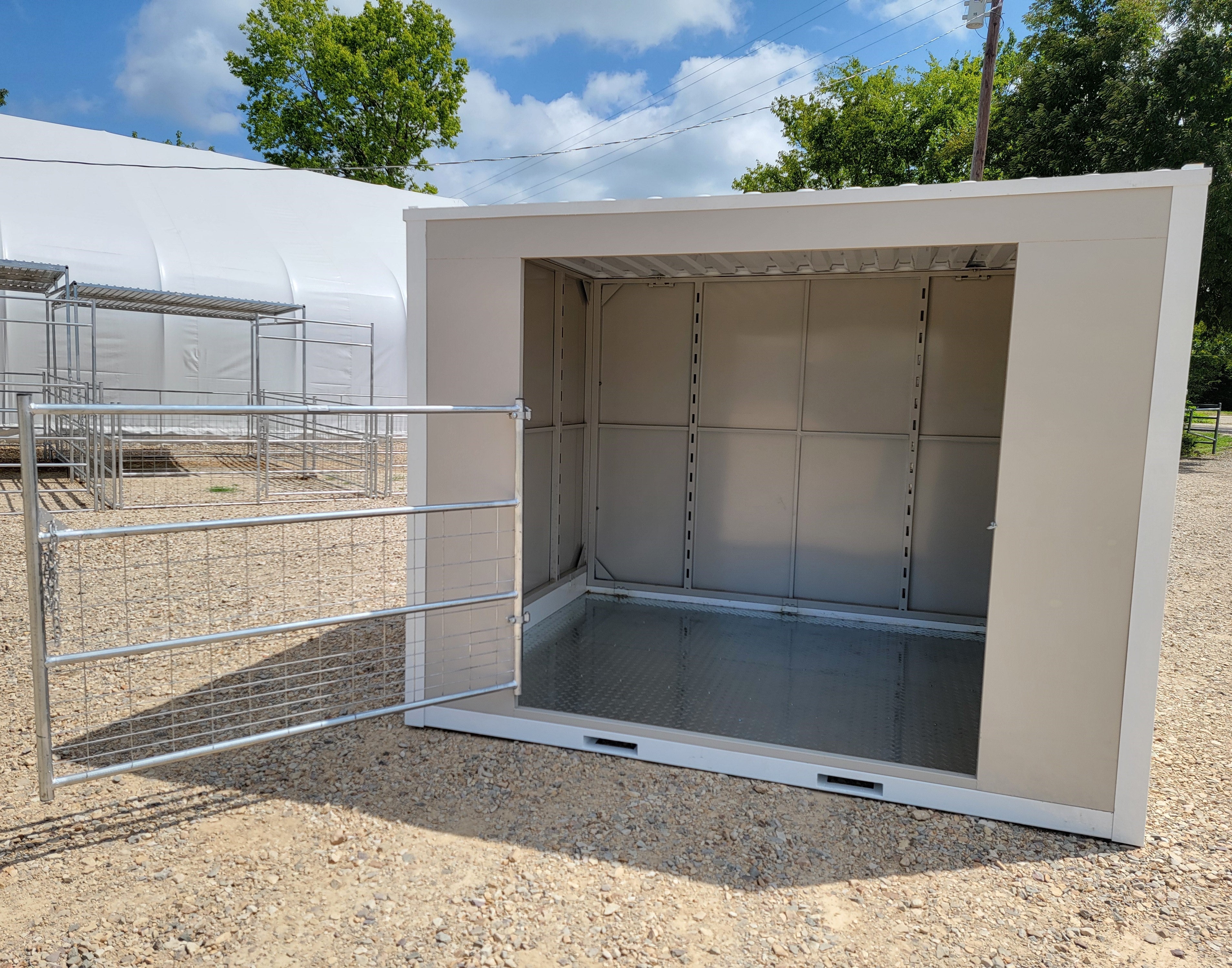 8'x10' Single Livestock Stall Portable Relocatable Storage Building Loafing Shed Container