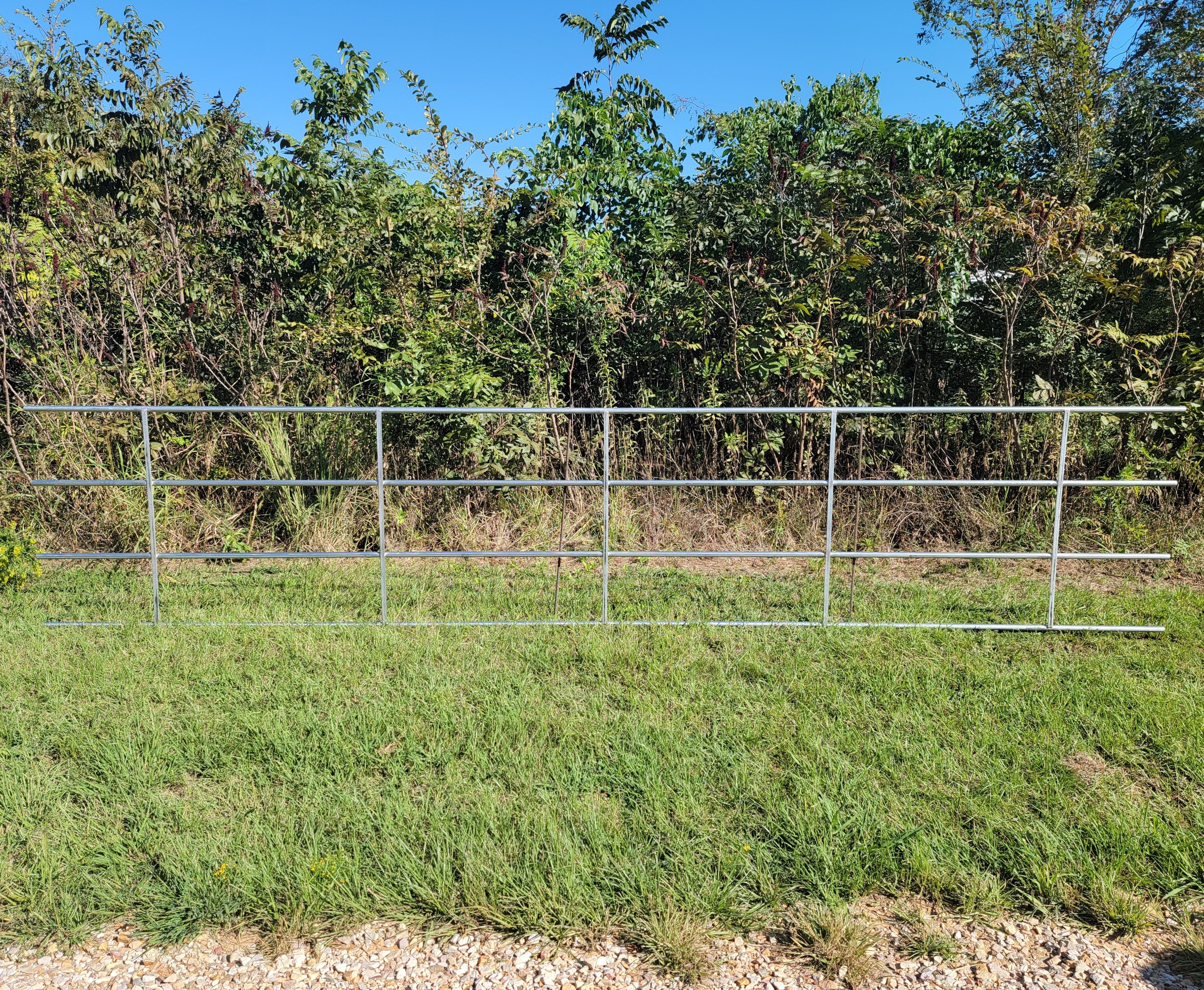 Galvanized 20 Ft Long 4 Rail Continuous Fencing Panel