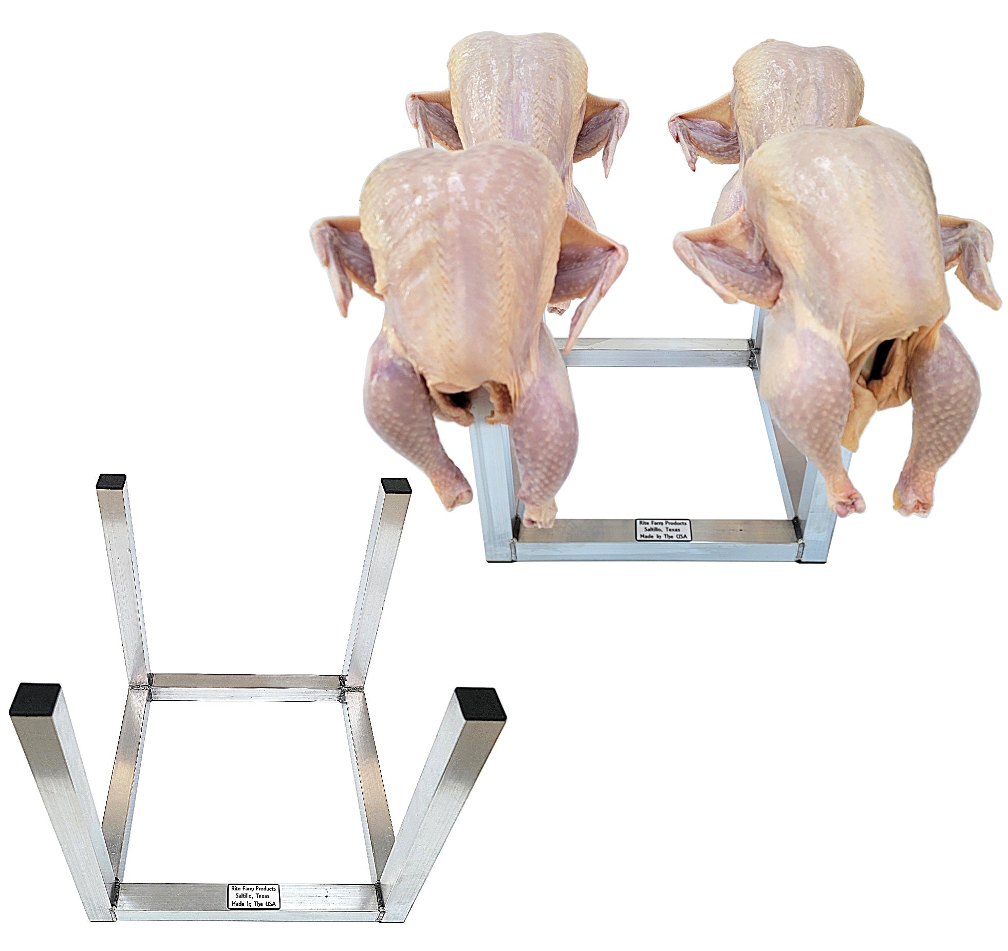 2 Pack of 12 Inch Chicken Drying Racks 8 Stations, Poultry Processing Shrink Bag Stands