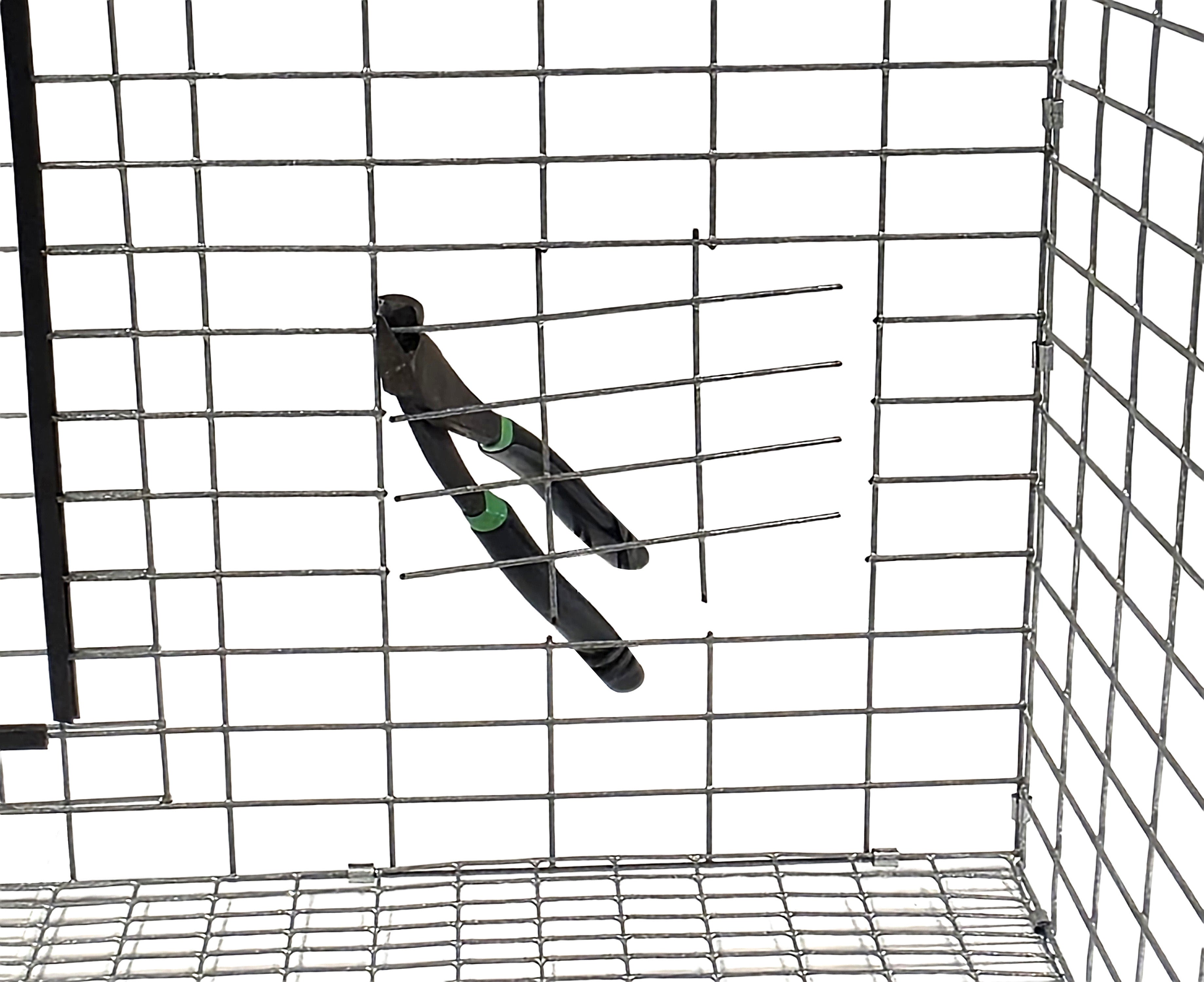 Breeding Trio Texas USA Made 6-Inch Cage Hanging Rabbit Feeders with ID Tags for Rabbit Pellet Feed with Sifter Bases