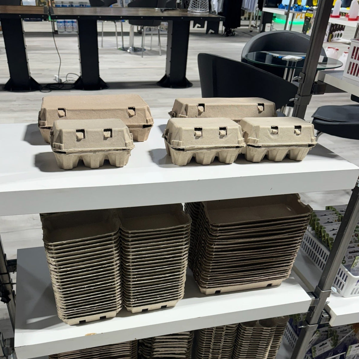 15-Egg Cartons - Natural Pulp, Flat Top Blank