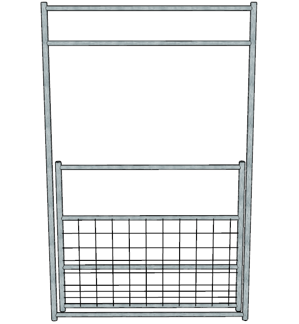 Galvanized 5 Ft Long 4 Rail with Mesh Gate Panel for Small Livestock