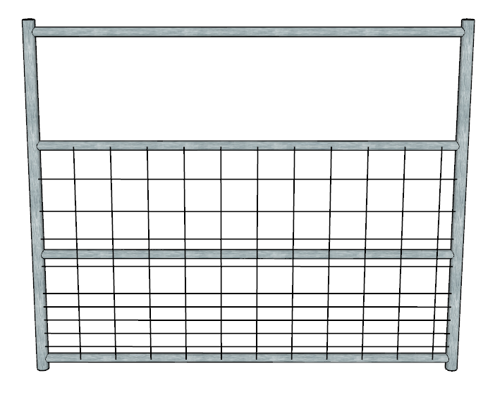 Galvanized 5 Ft Long 4 Rail with Mesh Panel for Small Livestock