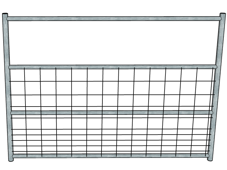 Galvanized 6 Ft Long 4 Rail with Mesh Gate for Small Livestock