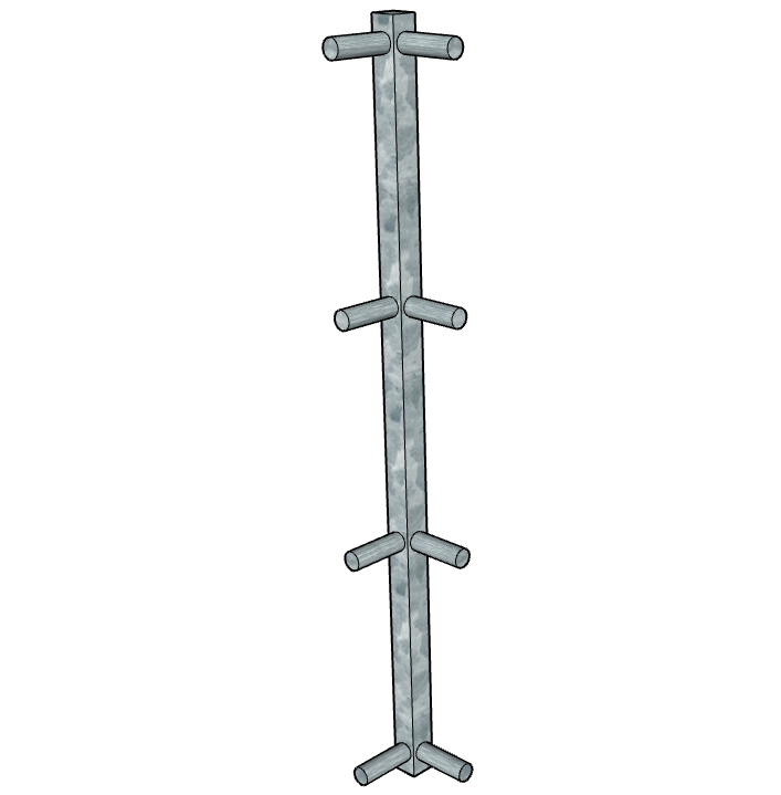 Galvanized Corner Fixture for 4 Rail Continuous Fencing Panels