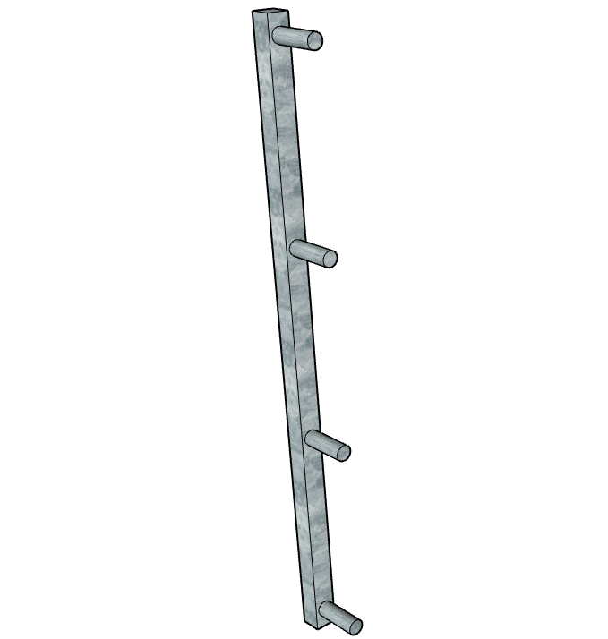 Galvanized End Fixture for 4 Rail Continuous Fencing Panels