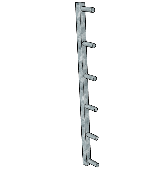 Galvanized End Fixture for 6 Rail Continuous Fencing Panels