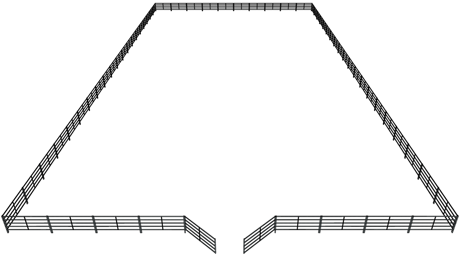 Galvanized 100 Foot by 200 Foot 5-Rail Riding Arena